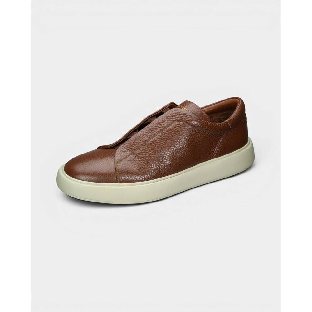 NEW OFFICINE CREATIVE men's slouch elastic slip on sneaker in tan